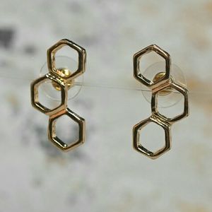 Save the Bees Honeycomb Earrings NWT